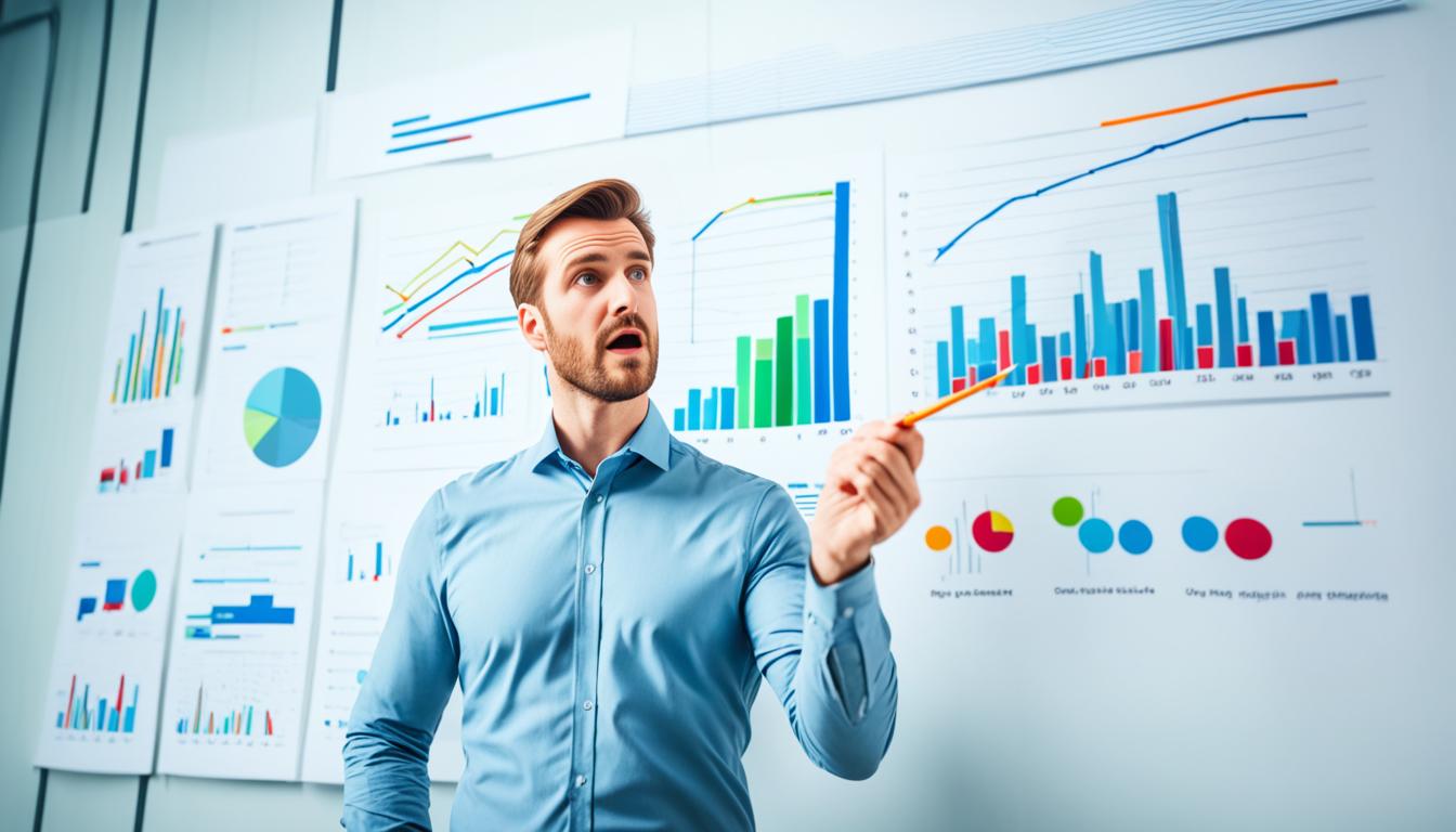 A professional analyzing business data using BI tools, creating dashboards, and visualizing insights for strategic decision-making.