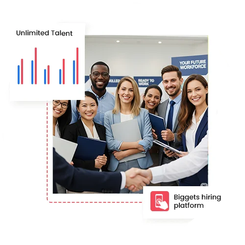 A diverse group of six professionals in business attire smiling and posing for a photo indoors.